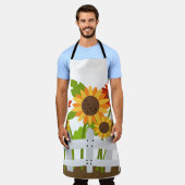 Herfst Zonnebloem Tuin Schort (Gedragen)