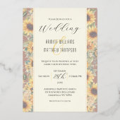 Herfst Zonnebloem Verbrand Sinaasappel Custom Phot Folie Uitnodiging (Achterkant)