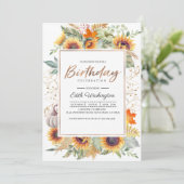 Herfst Zonnebloem Verjaardagsuitnodiging Kaart (Staand voorkant)