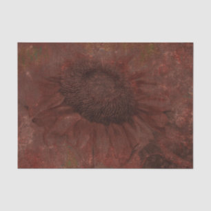 Herfst Zonnebloem Vintage Donker Roest Grunge Text Tissuepapier