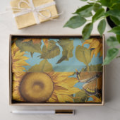 Herfst Zonnebloem Vlinder Blauw Decoupage Tissuepapier (Geschenk)