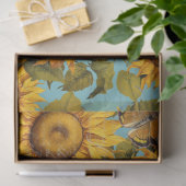 Herfst Zonnebloem Vlinder Blauw Ephemera Decoupage Tissuepapier (Geschenk)