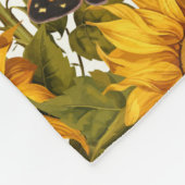 Herfst Zonnebloem Vlinder Off Witte Bloemen Fleece Deken (Hoek)