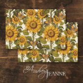 Herfst Zonnebloem Vlinder Witte Decoupage Tissuepapier