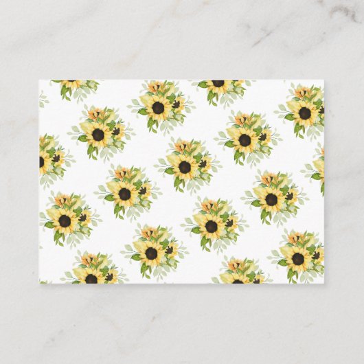 Herfst Zonnebloem Vrijgezellenfeest Display Douche Informatiekaartje (Achterkant)