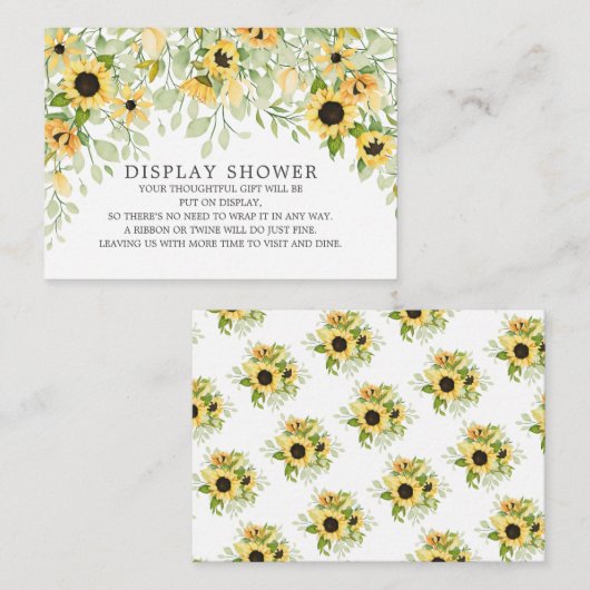 Herfst Zonnebloem Vrijgezellenfeest Display Douche Informatiekaartje (Voorkant / Achterkant)