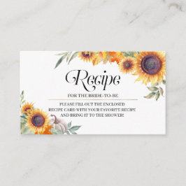 Herfst Zonnebloem Vrijgezellenfeest Recipe Enclosu Informatiekaartje
