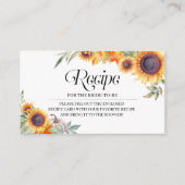 Herfst Zonnebloem Vrijgezellenfeest Recipe Enclosu Informatiekaartje (Voorkant)