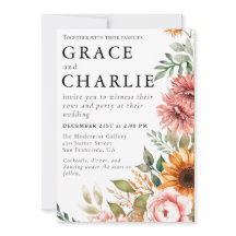 Herfst Zonnebloem Waterverf bruiloft uitnodiging