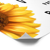 Herfst Zonnebloem Welkom Baby shower Horizontaal Poster (Hoek)