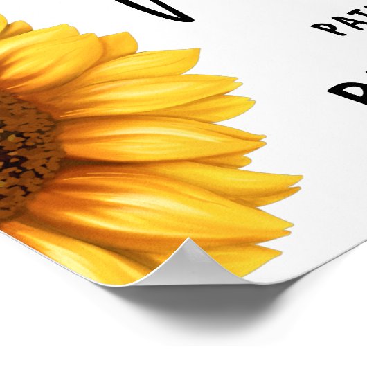 Herfst Zonnebloem Welkom Baby shower Horizontaal Poster (Hoek)