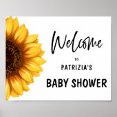 Herfst Zonnebloem Welkom Baby shower Horizontaal Poster (Voorkant)