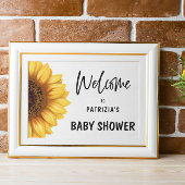 Herfst Zonnebloem Welkom Baby shower Horizontaal Poster