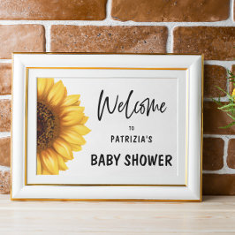 Herfst Zonnebloem Welkom Baby shower Horizontaal Poster