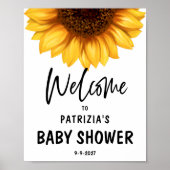 Herfst Zonnebloem Welkom Baby shower Poster (Voorkant)