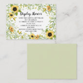 Herfst Zonnebloemen Baby shower Gift Display Informatiekaartje (Voorkant / Achterkant)