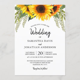 Herfst Zonnebloemen Bruiloft Kaart