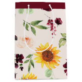 Herfst Zonnebloemen en Bourgondische Rozen Vrijgez Medium Cadeauzakje (Voorkant)