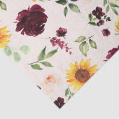 Herfst Zonnebloemen en Bourgondische Rozen Vrijgez Tissuepapier (Detail)