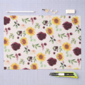 Herfst Zonnebloemen en Bourgondische Rozen Vrijgez Tissuepapier (Craft)