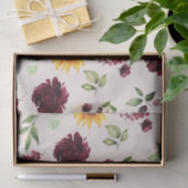 Herfst Zonnebloemen en Bourgondische Rozen Vrijgez Tissuepapier (Geschenk)