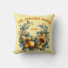 Herfst Zonnebloemen en Citroenen Familie Decor Kussen