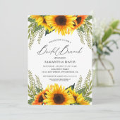 Herfst Zonnebloemen en Groenen Bridal Brunch Kaart (Staand voorkant)