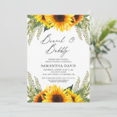 Herfst Zonnebloemen en Groenen Brunch & Bubbly Kaart (Staand voorkant)