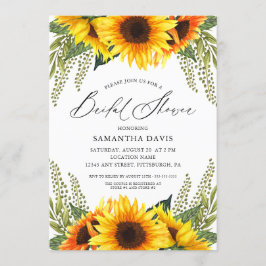 Herfst Zonnebloemen en Groenen | Elegant Vrijgezel Kaart