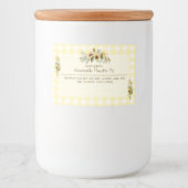 Herfst Zonnebloemen Geel Gingham Bloemen Voedselcontainer Etiket (Voorkant)