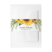 Herfst Zonnebloemen Handgeschreven Bruiloft Uitnodigingen Wikkel (Voorkant Voorbeeld)