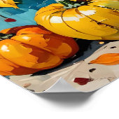 Herfst Zonnebloemen, Herfst Zonnebloemen en Pompoe Poster (Hoek)
