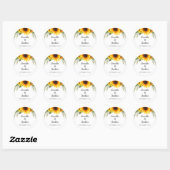 Herfst Zonnebloemen Land Bruiloft Ronde Sticker (Vel)