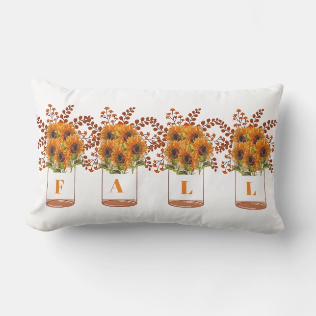 Herfst zonnebloemen lendenkussen kussen (Voorkant)