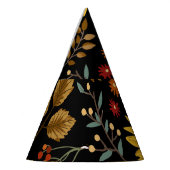 Herfst Zonnebloemen: Maple zwarte achtergrond Feesthoedjes (Links)