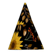 Herfst Zonnebloemen: Maple zwarte achtergrond Feesthoedjes (Rechts)