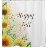 Herfst zonnebloemen met aanpasbare tekst douchegordijn (Voorkant)