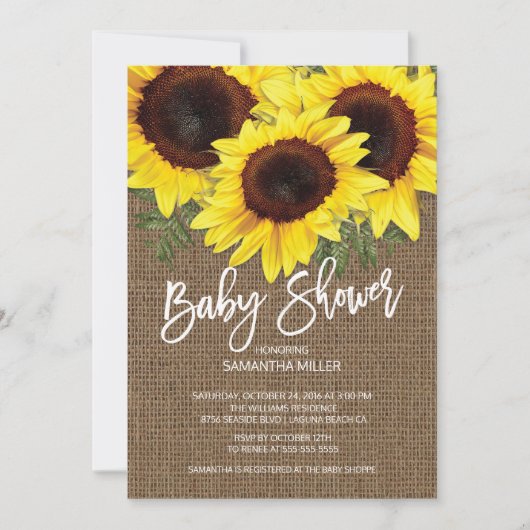 Herfst Zonnebloemen Neutraal Baby shower Kaart (Voorkant)