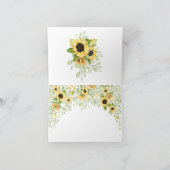 Herfst Zonnebloemen Olifant Baby shower Bedankkaart (Binnen)