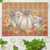 Herfst Zonnebloemen & Oogst Pompoenen Theedoek (Gevouwen)