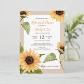 Herfst Zonnebloemen Repetitie Diner Uitnodiging (Staand voorkant)