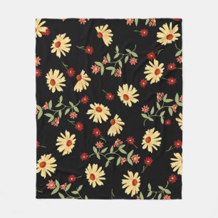 Herfst Zonnebloemen: rood-Oranje harmonie. Fleece Deken