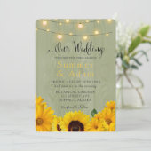 Herfst Zonnebloemen Sage Wood Lights Ons huwelijk Kaart (Staand voorkant)