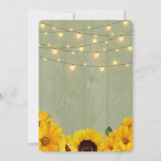 Herfst Zonnebloemen Sage Wood Lights Ons huwelijk Kaart (Achterkant)