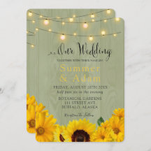 Herfst Zonnebloemen Sage Wood Lights Ons huwelijk