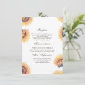 Herfst Zonnebloemen Trouwinformatie Gast Kaart (Staand voorkant)