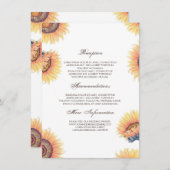 Herfst Zonnebloemen Trouwinformatie Gast Kaart (Voorkant / Achterkant)