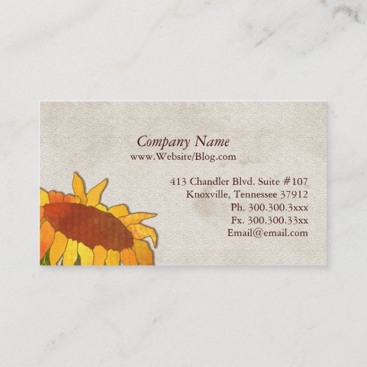 Herfst Zonnebloemen Uniek Visitekaartje (Achterkant)