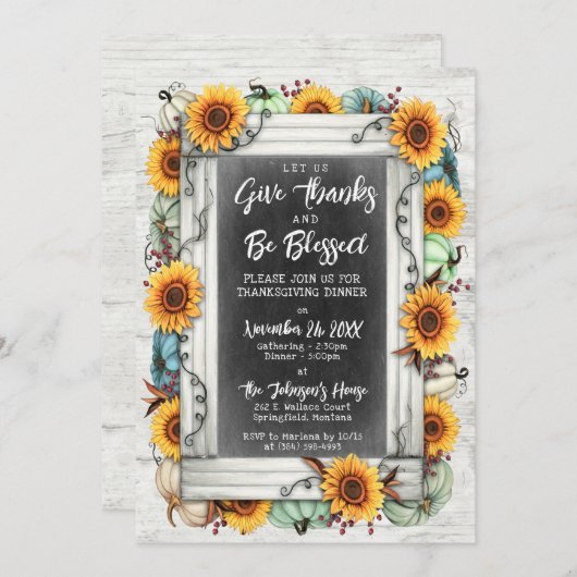 Herfst Zonnebloemen Zonnebloemen Zonnebloem Blesse Kaart (Voorkant / Achterkant)