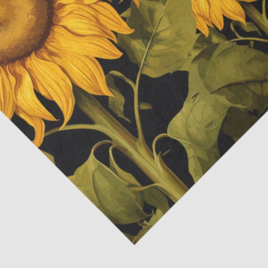 Herfst Zonnebloemvelden Vlinder Decoupage Tissuepapier (Detail)